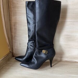 Women’s Vince Camuto Ofra Black Leather Boots Size 7 1/2